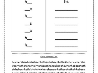100 First Keywords / High Frequency / Ladybird Word Resources Worksheets