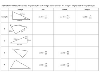 Introducing Trig Homework