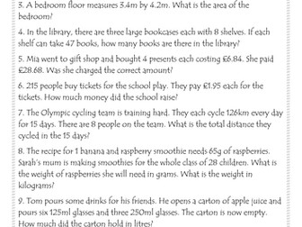 Year 6 multiplication problems