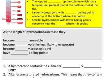 Fractional distillation of crude oil 
