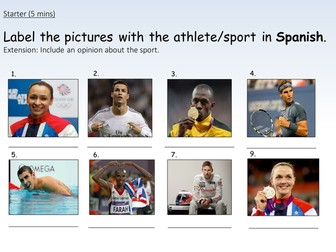'Los deportes' Spanish sports lesson