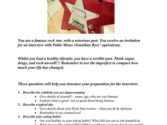 GCSE Healthy Lifestyle Rock Star Interview  Writing Or Speaking ~ 20 files ~ 10 lessons ~ 