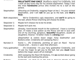 Cinderella in 5 minutes (humorous play script)