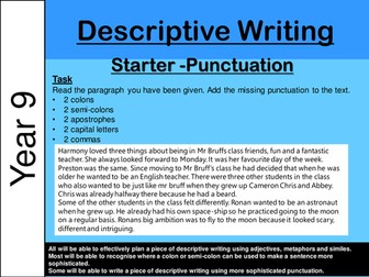 KS3 Descriptive Writing - Punctuation and Personification 