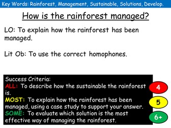 Lesson 9 Tropical Rainforest Management 