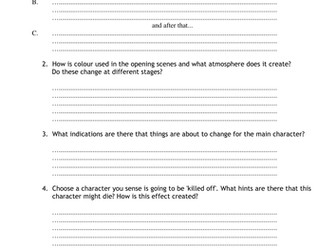 Editable Film Review Worksheet