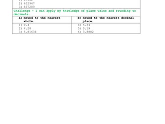 Place value and rounding year 4 top set