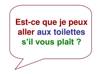 French Classroom Poster Phrases Speech Bubbles