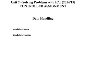 WJEC GCSE Unit 2 Controlled Assignment Information Handling