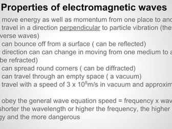 ELECTROMAGNETIC WAVES - properties and uses