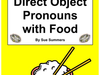 Spanish Direct Object Pronouns Sentences and Food Worksheet 