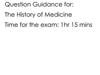 Edexcel History B SHP Medicine Question Guidance