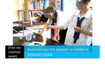 Investigating energy in foods