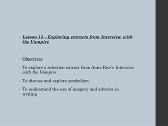 Interview with a Vampire: Gothic texts 