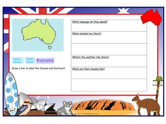 Year 1 Explorer sheets - 7 continents and oceans