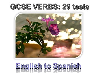 29 verb tests for GCSE vocabulary revision ~ Spanish to English and English to Spanish