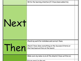 Task breakdown chart for autism/SEN/writing