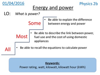 Energy and Power - NEW KS3