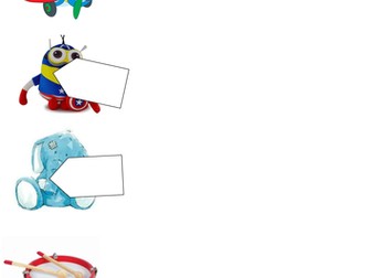 Toys with blank price tags 