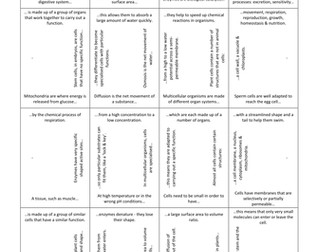 Life processes card-squares