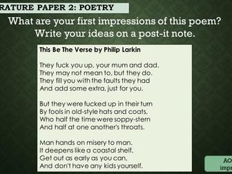 AQA New Spec POETRY POWER AND CONFLICT 