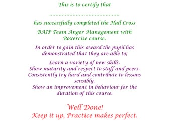 Anger Management Programme with Boxercise