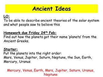 Lesson 1 - Researching Ptolemy - Geocentric model