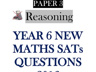 New Sats 2016 Paper 3 Reasoning - bundle of 5 assessments