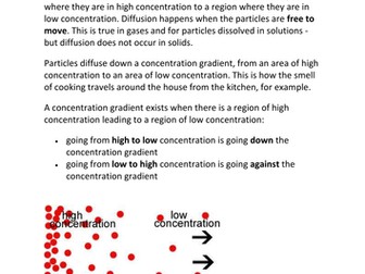 Diffusion - GCSE AQA Biology New Specification