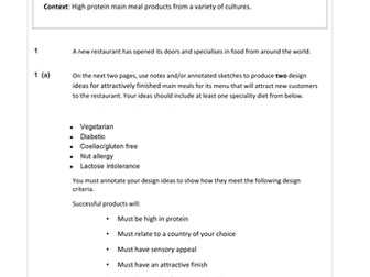 2016 AQA Food Mock Section A