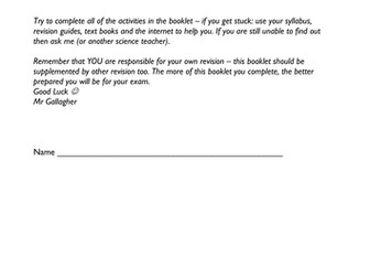 AQA GCSE C2 revision question booklet
