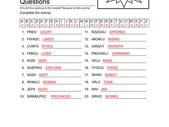 Verbal reasoning missing letters worksheet picture