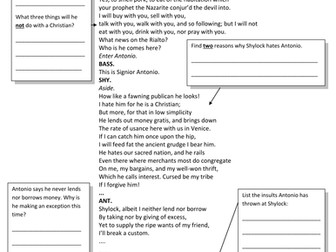 AQA New spec- Merchant of Venice SoW