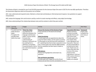 Full Jekyll and Hyde Scheme of Work 