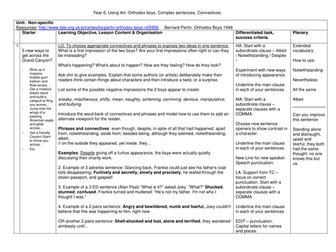 KS2 Complex sentences, sentence types and connectives