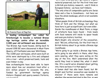 Newspaper report - Bronze age discovery