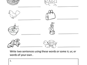 er,ur,ir  worksheet 