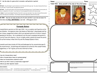 Year 8/9 - Portrait Artists Project - Change your Stlye/Before the Selfie