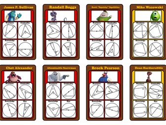 Circle Theorems Monsters Inc. Differentiated Top Trumps