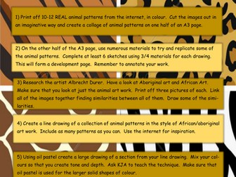 Year 9 Mini GCSE Projects in preparation for GCSE Art in Year 10