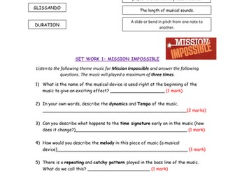 Year 9 Film Music Listening Assessment