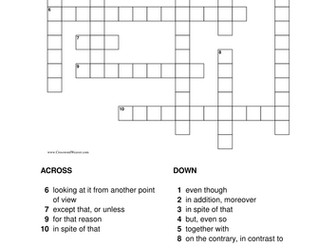 Connectives Crossword