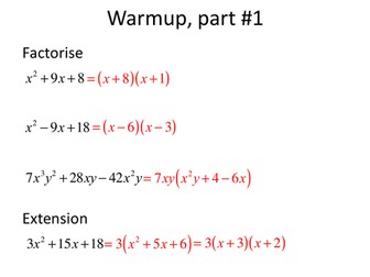 Multiplying and dividing algebraic fractions