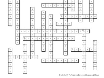 IB Biology Topic 1 Cell Biology Crossword Puzzles