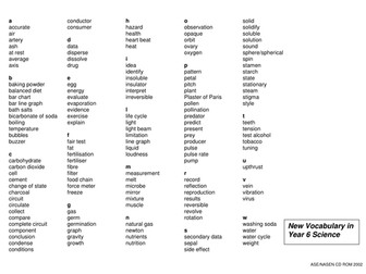 KS3 Science Word List 