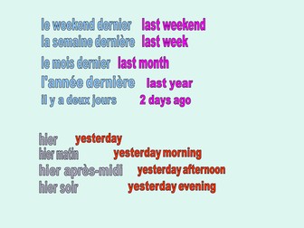 Vocab booster of time expressions in French