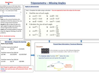 TEEP Lesson Trigonometry Finding the missing angle 