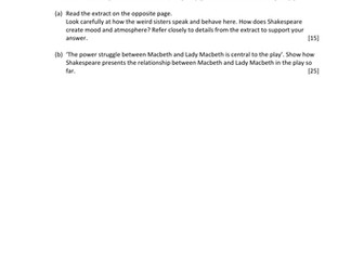 Eduqas Literature unit 1a exam style questions