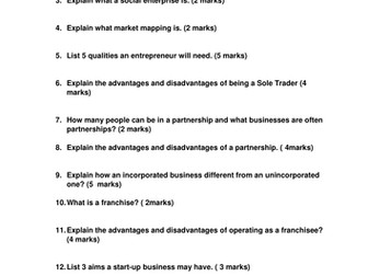 AQA GCSE Business Unit 1 Revision 