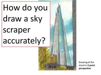 Drawing in 3 point perspective: skyscraper
